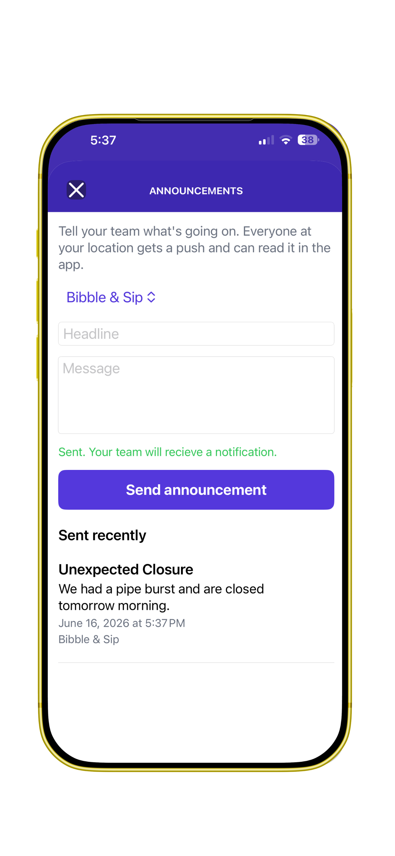 Stay informed screen
