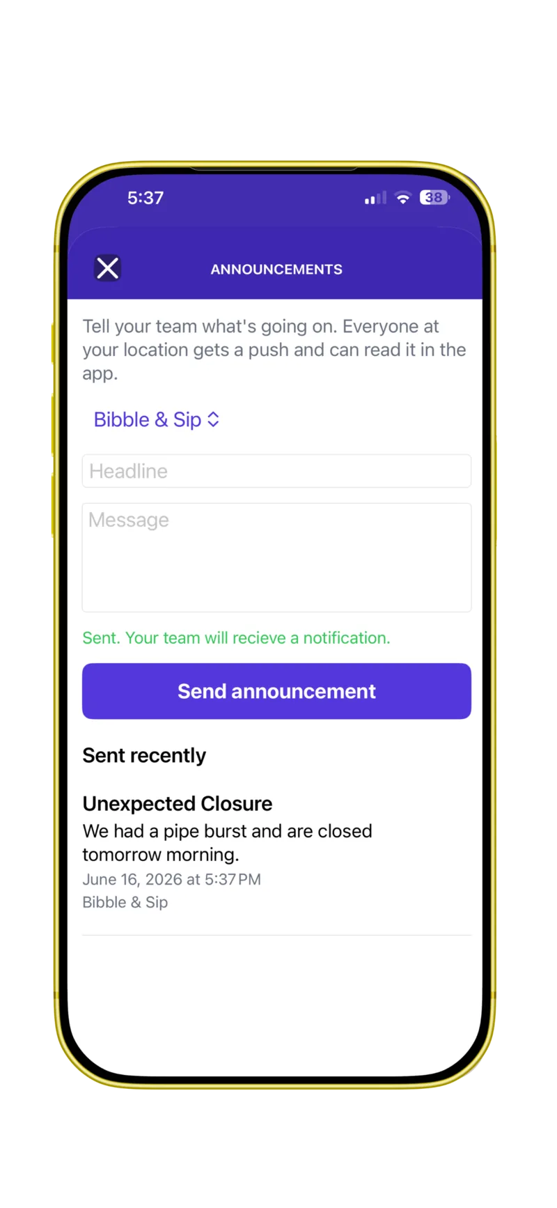 Stay informed screen